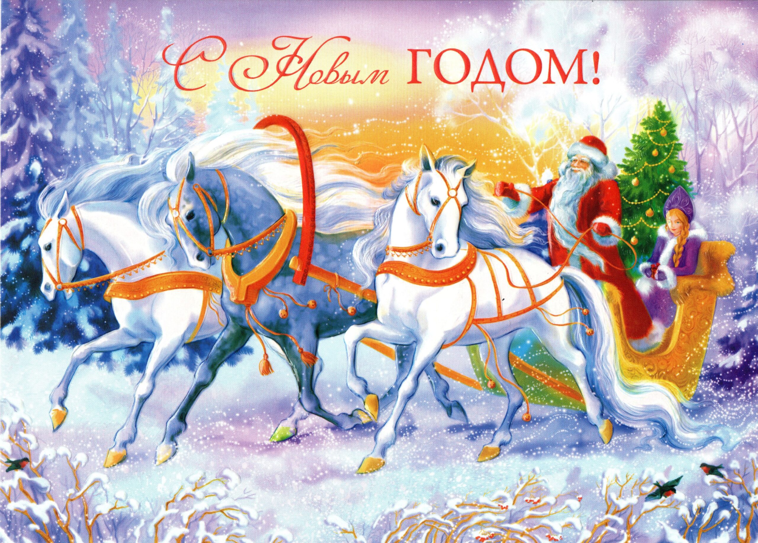 Поздравь страну с новым годом. Открытка в новый год. Красивые новогодние открытки. Новогодние открытки с лошадьми. Открытки с новым годом красивые.